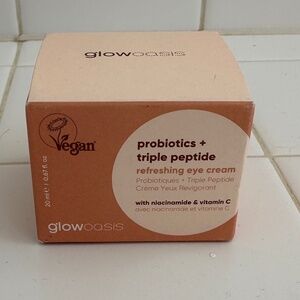 GLOWOASIS probiotics triple peptide eye cream 0.67 oz NIB